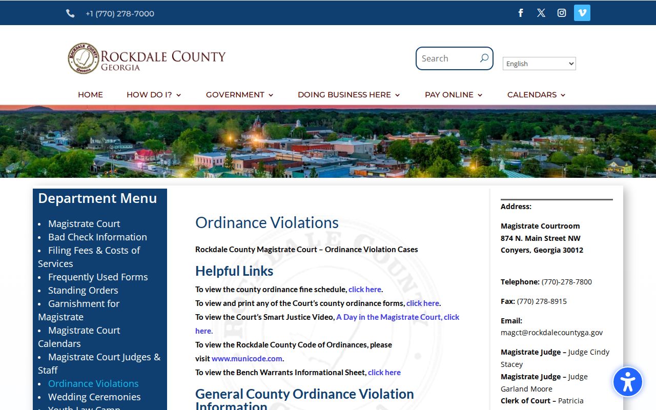 Rockdale County ordinance violation and failure-to-appear instructions
