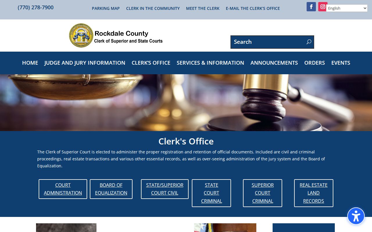 Rockdale County Superior Criminal Division felony records page