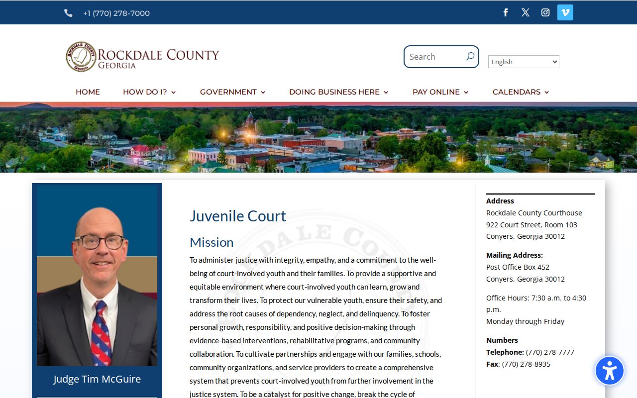 Rockdale County Juvenile Court office and access information