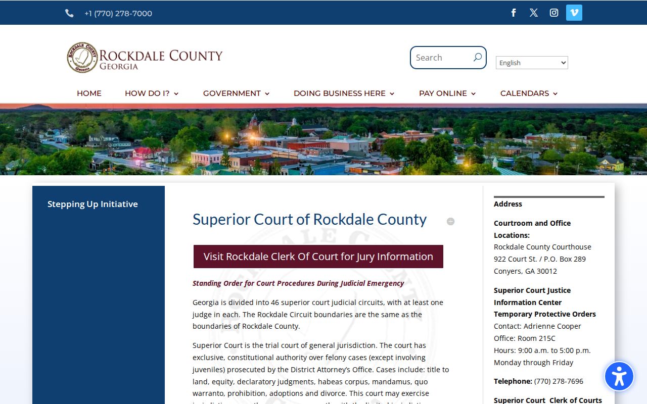 Superior Court of Rockdale County jurisdiction and contact page